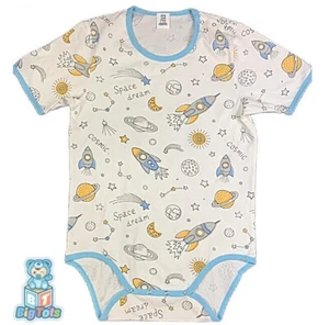 Adult snap  shoulder bodysuit Space Time baby print romper - Picture 1 of 2