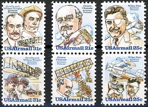 Pioneer Aviators 3 Se-Tenant Airmail Pairs MNH Scott's C91 C92 C93 C94 C95 & C96 - Picture 1 of 2