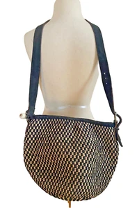 VINTAGE LEDER SISAL AFRIKANISCHE Bucket Bag handgewebte Korbtasche - Bild 1 von 7