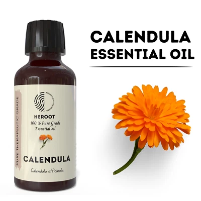 HEROOT Calendula Essential Oil - Soothing Skin Care, Anti-Inflammatory & Healing Proper