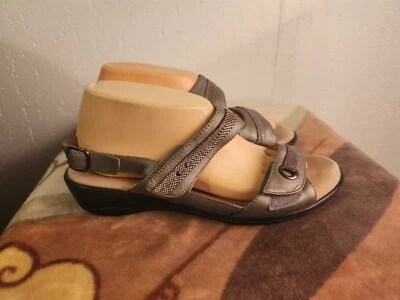 Sandalias de cuña Fly Flot Stanza Anatomic para mujer talla 40 de cuero gris con tira trasera #24 Foto 1 de 4