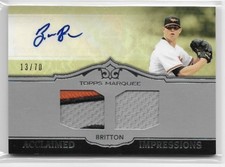 2011 Topps Marquee ACCLAIMED IMPRESSIONS Zach Britton AUTOGRAPH PATCH JERSEY #d