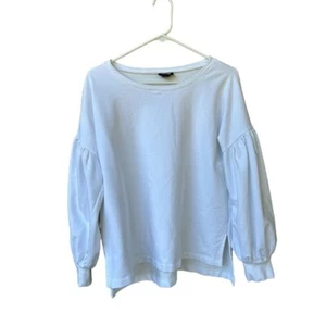 a.n.a. Small Long Puff Sleeve White Top - Picture 1 of 6