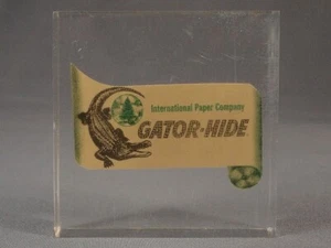 Bloque acrílico vintage de piel de caimán promoción de empresa internacional de papel Lucite - Imagen 1 de 6