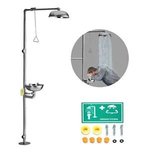 Stainless Steel Combination Shower Station Emergency Eye Wash Eyewash Station - Picture 1 of 10