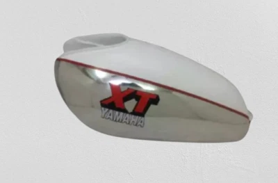 ADATTO PER YAMAHA XT TT 500 serbatoio benzina acciaio verniciato bianco e cro... Foto 1 de 4