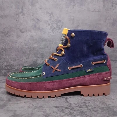 POLO RALPH LAUREN Country Ranger Mid Botas Para Hombre 10.5 Bloques de Color Gamuza Pana Foto 1 de 4