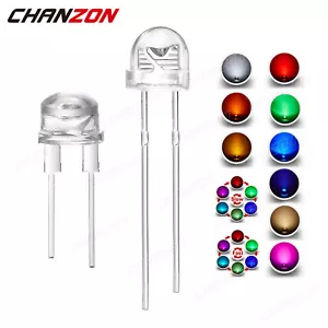 50/100 Stck. 5 mm 8 mm LED Emissionsdiode Strohhut RGB Rot Grün Blau Weiß Zum Selbermachen Leiterplatte - Bild 1 von 10