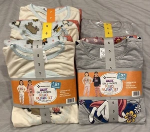 Member's Mark Girl's 2 Long Sleeve & 2 Pants Favorite 4-Piece Fleece Pajama Set - Picture 1 of 19