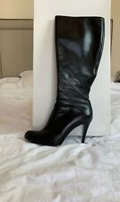 LK BENNETT Ladies Black Leather Knee High Boots Size EU 39.5 / UK 6.5