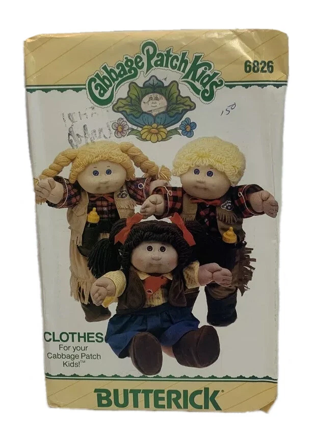 Butterick 6827 Cabbage Patch Kids Cheer Baseball Football Doll Clothes Pattern