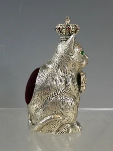 LARGE SEATED CAT PIN/HAT PIN CUSHION - Picture 1 of 9