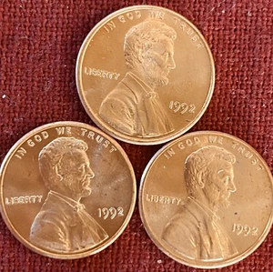 1992-P BU Lincoln Memorial Cent - Lotto di tre - Foto 1 di 2