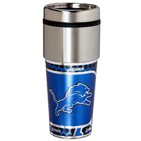 Detroit Lions 16oz Stainless Steel NFL Travel Mug Cover