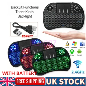 UK Mini Portable Wireless Keyboard Touchpad For Android Smart TV Box PC Laptop - Picture 1 of 7