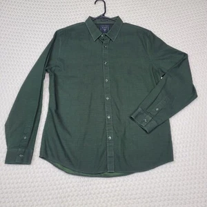 Camisa con botones GUESS para hombre talla grande color verde manga larga cuello calce ajustado - Imagen 1 de 11