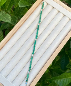 Emerald Tennis Bracelet 10k Yellow Gold Women Jewelry Anniversary Wedding Gift - Picture 1 of 9