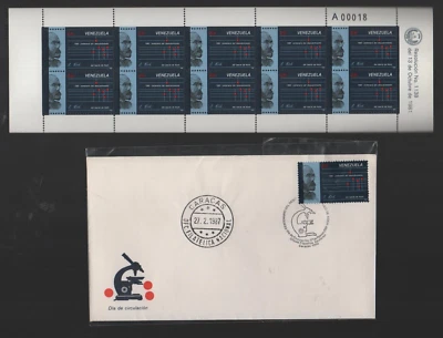 Venezuela: 1987; Scott 1384 in complete sheet of 10  + F.D.C mint Nh VZ2688 - Image 1 of 2