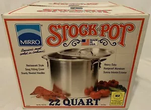NEW Vintage Mirro 22 Quart Aluminum Stock Pot w/ Lid #4022-55 - Picture 1 of 4