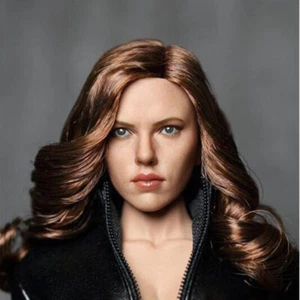 Delicate Painted 1/6 Captain Civil War 5.0Black Widow Head Sculpt Fit 12" Figure - Picture 1 of 6