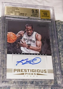 2012 PRESTIGE PRESTIGIOUS PICKS SIGNATURES #14 KAWHI LEONARD RC BGS 9.5 AUTO 10 - Picture 1 of 2