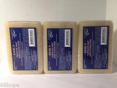 Lot of 3 Kiehl s Ultimate Man Body Scrub Soap 7oz Each Bars NEW FRESH SEALED - Image 1 of 3