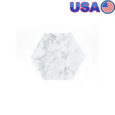Peel Stick Hexagon Vinyl Floor Tiles Easy Install Washable Marble Design New - Image 1 of 4