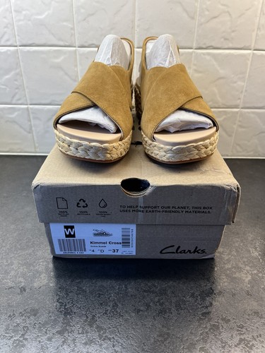 SANDALI CLARKS KIMMEI CROSS IN PELLE TAGLIA 4. NUOVO. Prezzo consigliato £79 00.