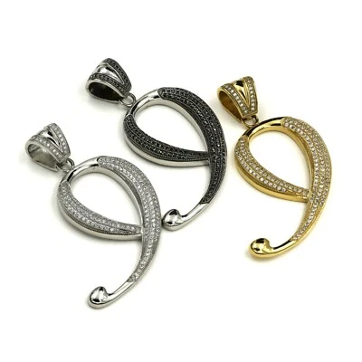 Colgante inicial de pavé de acero inoxidable 316 para hombre Foto 1 de 4