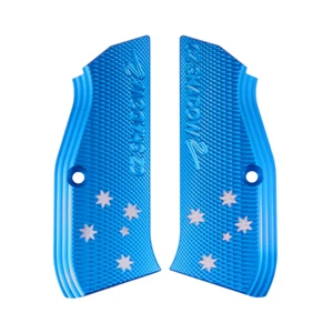 CZ® Original CZ SHADOW 2 Empuñaduras - Alta Calidad Hard Elox - Azul - Nuevo de Fábrica - Imagen 1 de 1