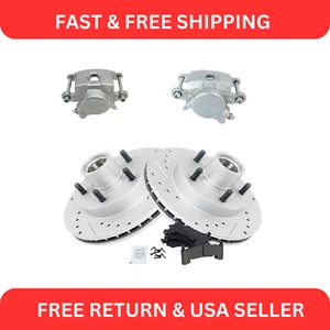 Front Ceramic Brake Pad Performance Rotor & Caliper Kit for Blazer S10 - Picture 1 of 7