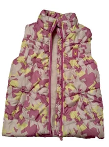 Girls Spyder Puffer Vest Size 5 Pink Print Front Pockets Insulated - Picture 1 of 5