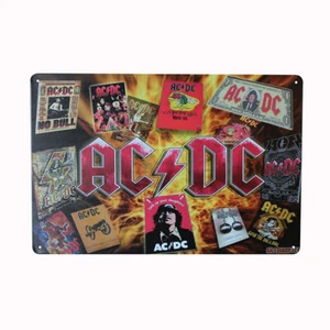 3x AC/DC Rustic Metal Sign Vintage Tin Shed Garage Bar Man Cave 200x300mm Cute - Picture 1 of 5