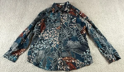 Van Heusen Multicolor Mens L Boho Botanical Roll Tab Sleeve Button Up Shirt - Image 1 of 4