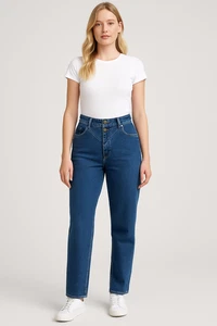 Rockies Rocky Mountain Bareback Mom Jeans High Waist Tapered Leg Blau Größe 28 - Bild 1 von 10