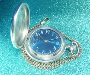 MOLNIJA USSR Original 100% Pocket Watch Serviced Mechanical 3602 Vintage Rare - Picture 1 of 10