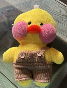 Vintage LaLafanfan Duck Plush Kawaii Cafe Mimi Plastic Beak Sweater Overhauls - Picture 1 of 14