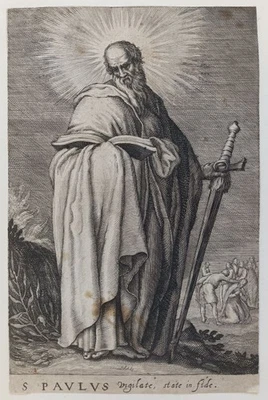 S. Paulus Vigilate fide - Kupferstich Bolswert Apostel Religion Paul Tarsus 1620 - Bild 1 von 4