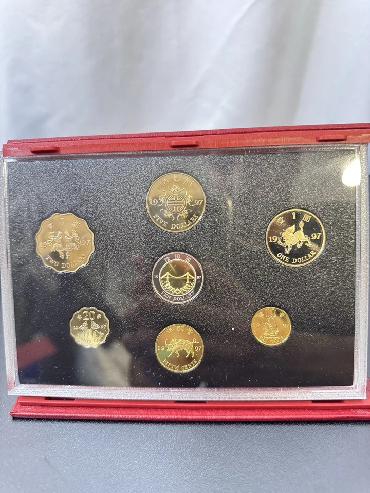 1997 Hong Kong 7x Coin Proof Set  With Case - Image 1 of 4