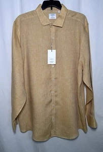 Baird McNutt Murano Men's Shirt 4XT 100% Linen Long Sleeve Yellow New $99 - Picture 1 of 10