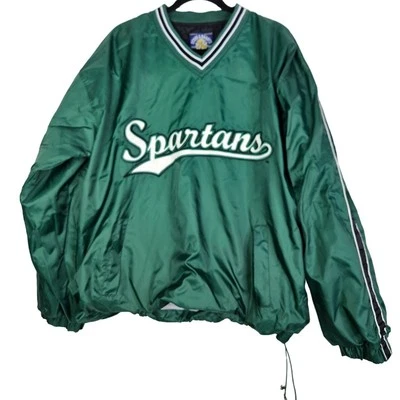 Steve Barrys L Michigan St Spartans Pullover Windbreaker Retro Embroidered  - Image 1 of 4