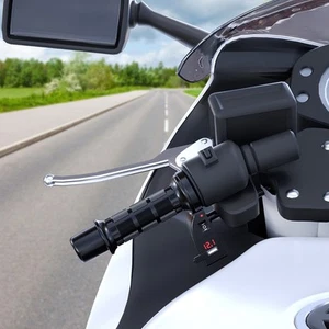 Motorbike Heated Grip Set with Voltage Display and Adjustable Heat Levels - Picture 1 of 12