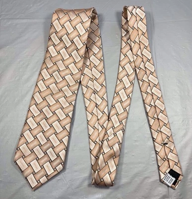 CORBATA GEOFFREY BEENE PARA HOMBRE Tejido Geométrico Iridiscente Melocotón/Rosa/Bronceado/Gris Foto 1 de 4