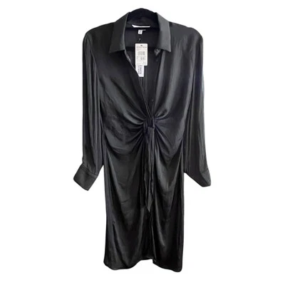 BB Dakota Steve Madden Sz S Shirt Dress Black Long Sleeve Knee Length Org $99 3B - Image 1 of 4