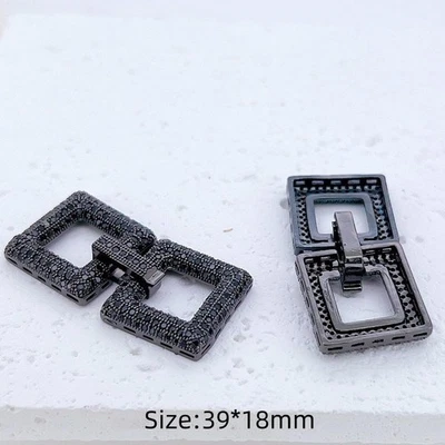 Micro-set Collar Cuadrado Pulsera Cierre Circón Completo Hágalo Usted Mismo Joyería Accesorio Foto 1 de 4