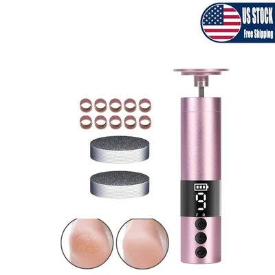 Removedor de callos eléctrico para pies recargable con 30 piezas de papel de lija de repuesto Foto 1 de 4