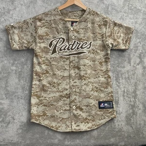 Majestic Trikot Jugend Jungen Large San Diego Padres tarnfarben Baseball MLB hergestellt in den USA - Bild 1 von 8