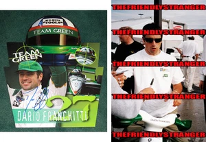 DARIO FRANCHITTI signed "TEAM GREEN" 2 SIDED PROMO Proof CHAMP Indy Cart COA - Picture 1 of 3