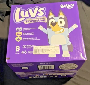 NEW! Luvs SIZE 8 Diapers 46 Full Case In Hand & Ready To Ship Non Vintage - Picture 1 of 5