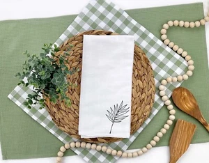 Palm Leaf Tea Towel, Kitchen, Bath, Handmade - Picture 1 of 1